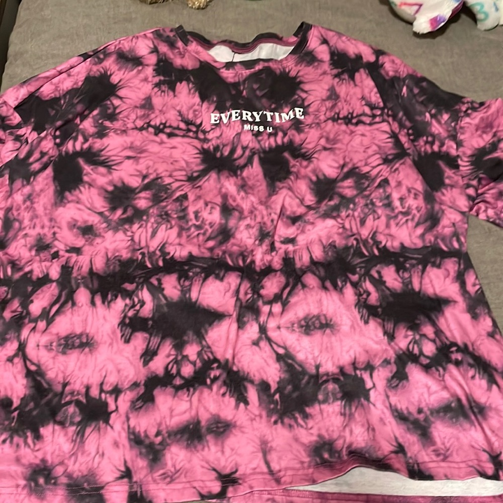 Pink and black oversized shirt